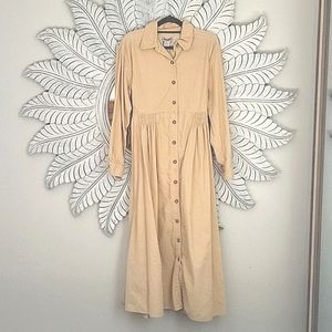 Vintage FADS Corduroy Dress, Kaki Color, Size 12